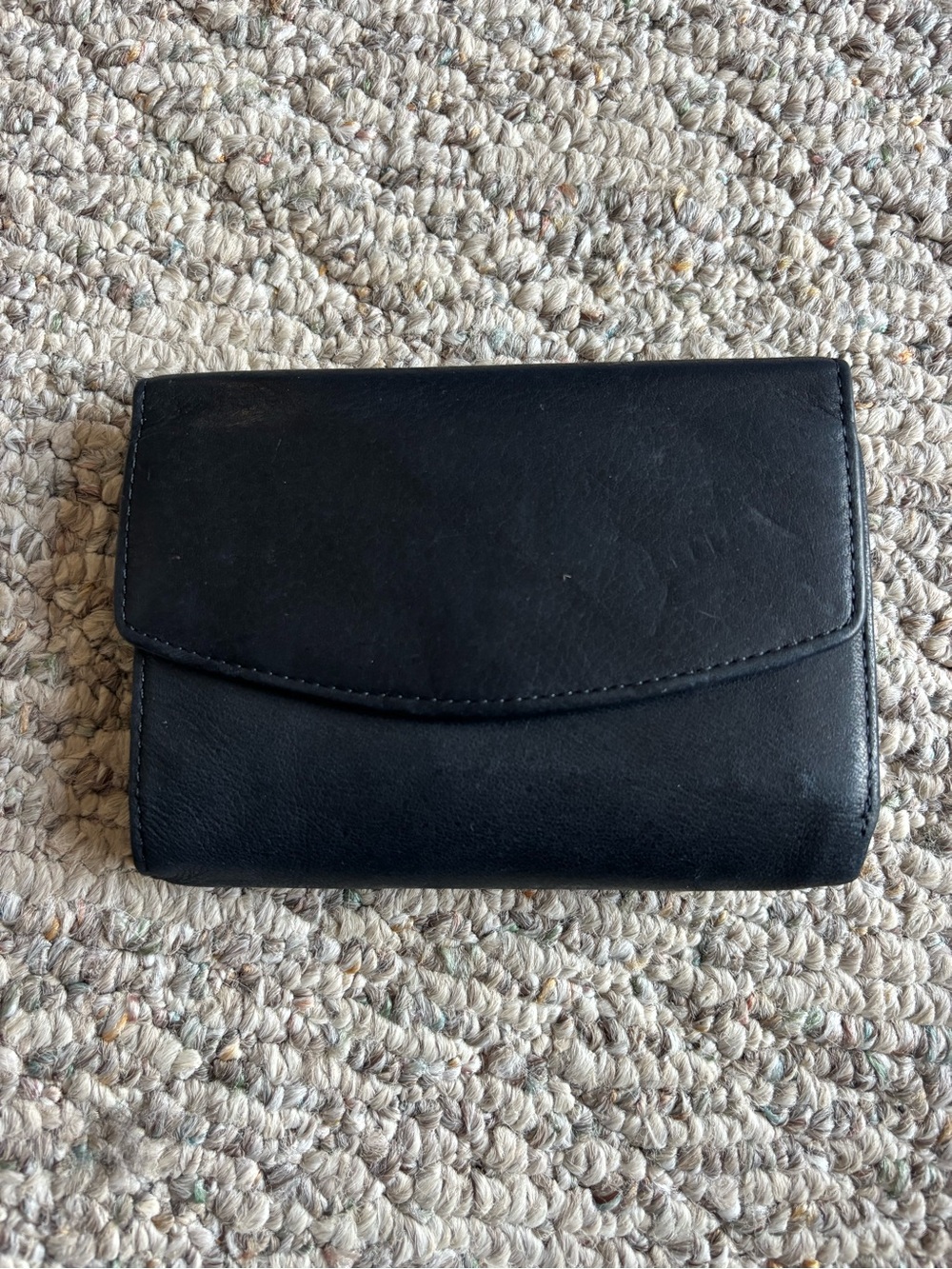 Wilsons Leather Black Fold-Over Leather Wallet